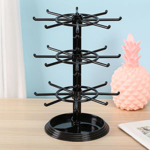 Desktop display stand, multi-tiered rotating jewelry rack, earring holder, jewelry <b>storage</b> rack, cute home organizer, <b>plastic</b>. - Product Image 3