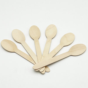Cuillère jetable biodégradable ECOLIFE 160mm en bois de bouleau pour emporter - Product Image 2