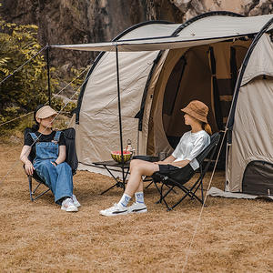 Tente tunnel Shenmu à une pièce, livraison directe, tente d'extérieur fraîche, tissu Oxford à carreaux argenté, tente de camping de grande taille - Product Image 5