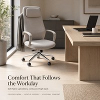 Chaise de bureau exécutive ergonomique à dossier haut en cuir, avec appui-tête fixe, pivotante et réglable, moderne, pour salon, chambre et bureau à domicile