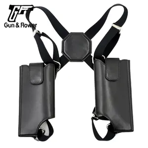 Gun&Flower Phone Shoulder Holster iPhone Case Holder Leather Pockets Cell Phones Accessories Phone Holder Shoulder Bag