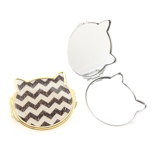 Espejo de bolsillo compacto con recubrimiento de resina epoxi, diseño bonito de panda, Cara de gato, 2022 - Product Image 3