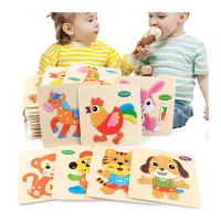 幼児用木製パズル子供用動物ジグソーパズル123歳男の子と女の子のための教育用モンテッソーリおもちゃ