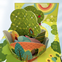 Boîte rigide en forme de livre pour la maternelle, finition stratifiée, conception multicouche, solution de rangement éducative, papier couché quadricolore