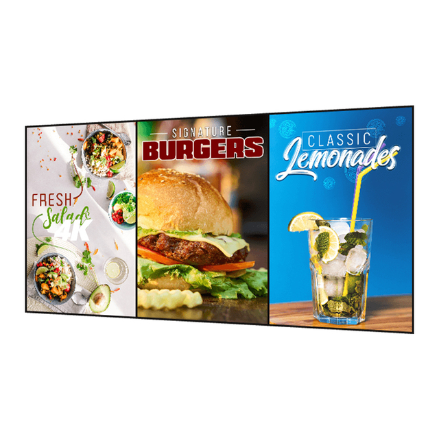 43 Inch 4K UHD 3840x2160 700nit Digital Menu Board Restaurant Fast Food Menu Display Digital Signage Screens LCD Digital Signage