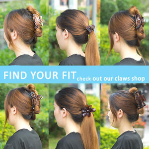 Pinza de Pelo Grande de Plástico Marrón con Forma de Flor, Pinza de Pelo Tipo Cangrejo, Accesorios Baratos al por Mayor, Artstar para Mujeres Jóvenes - Product Image 5