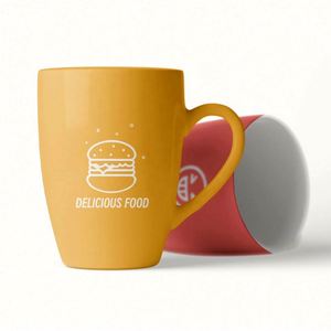 Creative Gifts Advertising Logo Print 11Oz Coffee <b>Large</b> Shape <b>Cup</b> Straight Ceramic Mugs - Product Image 5