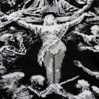 Bonnet en tricot jacquard noir et blanc cassé à motif graphique, bonnet d'hiver unisexe, streetwear