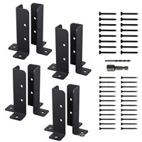 Supports de poteaux robustes en acier thermolaqué noir, réglables, pour pergola, terrasse, clôture, boîte aux lettres