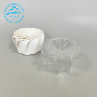 Boîte à fleurs transparente recyclable avec logo personnalisé imprimé en usine en Chine, avec poignée en papier gaufré pour l'emballage de sushis et de restauration rapide
