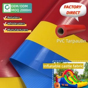 Vente flash - Tissu gonflable imperméable et résistant au feu, coloré, enduit de PVC, pour châteaux gonflables pour enfants, bâche gonflable en PVC - Product Image 1