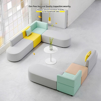 Conjunto de Sofás Modernos para Recepción Comercial, Muebles de Oficina de Madera con Sellado Completo de Bordes, Extensible y Personalizable para Oficina en Casa, Hotel