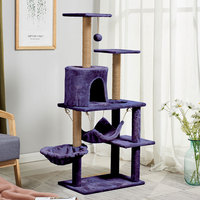 Grattoir de tour d'arbre à chat personnalisé avec tapis en laine Pack d'accessoires de lit pour animaux de compagnie en peluche et en papier durables