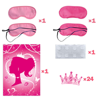 Grenzüberschreitendes Rosa Cartoon-Prinzessinnen-Themen Valentinstag Geburtstagsparty Dekorations-Poster Kinder-Augenbinden-Spielset Fröhlich