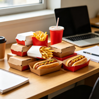 Boîte à hamburger en papier kraft anti-graisse, personnalisée, jetable, emballage à clapet pour la restauration rapide