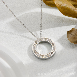 Collar Gimmel de Alta Gama con Cadena para Clavícula, Diseño Exclusivo para <span class=keywords><strong>Mujer</strong></span>, con Incrustaciones de Diamantes, Estilo Europeo Americano, Ligero y Lujoso - Product Image 1