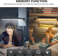 Lampe de bureau à LED réglable USB avec pince Lampe de lecture à pince Lampe de table à clipser Lampe de lecture à intensité variable Lampe de bureau à bras oscillant