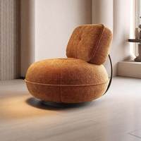 Fauteuil en tissu de style nordique moderne avec rotation à 360° pour appartement, salon, chambre, balcon