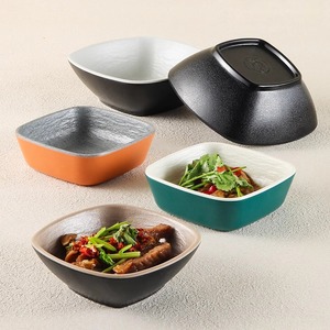Tazones cuadrados de melamina, platos para servir comida rápida en restaurantes, tazones para buffet, tazones para sopa, tazones pequeños para cantina, tazones para arroz, de plástico - Product Image 3