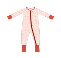 Pakaian Anak Grosir Motif Estetis Segar, Romper Bayi Resleting untuk Anak Laki-laki dan Perempuan 0 hingga 24 Bulan, Lengan Panjang Tanpa Kaki