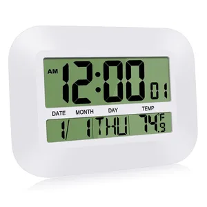 Reloj de pared digital día Fecha y temperatura 2 grupos de reloj despertador