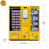 Distributeur automatique intelligent de blind boxes avec livraison par ascenseur, 48 compartiments, écran tactile, kiosque de vente au détail de boîtes surprise, gestion cloud