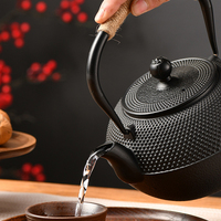 Théière japonaise en fonte noire avec infuseur en acier inoxydable, pots à fleurs en fonte pour le thé d'intérieur