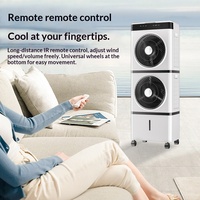 Refroidisseur d'air évaporatif avec réservoir d'eau de 14 L, roues universelles, ventilateur de refroidissement à 3 vitesses pour une utilisation en salon
