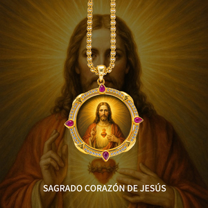 Collar con Colgante de Sagrado Corazón de Jesús al por Mayor, Collar Clásico de Fe, Herencia Sagrada, Mayoreo - Product Image 1