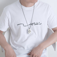 Collier en acier titane pour hommes et femmes, Hip Hop, pendentif hexagonal, chaîne Simple, bijoux Hip Hop