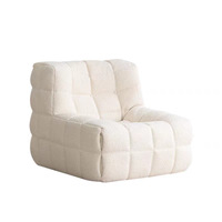 Fauteuil de loisirs individuel moderne et minimaliste à motif gaufré, design dossier bloc, OEM pour salon, balcon et chambre à coucher