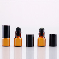 Daize 2ml-10ml Zylindrische Kosmetik-Rollflaschen (Bernsteinfarbenes Lichtundurchlässiges Braunglas für Ätherische Öle) Modell 3