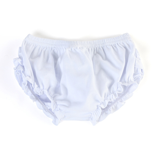 Monogram, хлопковый белый эластичный подгузник для девочек с вышитыми краями - Product Image 5