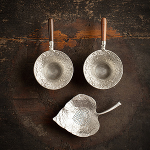 Handmade Tin <b>Tea</b> Strainer Set Hammered Silver Kung Fu <b>Tea</b> Filter <b>Infuser</b> Accessories Household Use Dehua Origin - Product Image 1