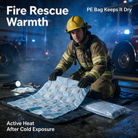 Couverture chauffante active améliorée par rapport à la couverture d'urgence standard en Mylar, 12 panneaux, légère, pour utilisation en extérieur en cas de catastrophe