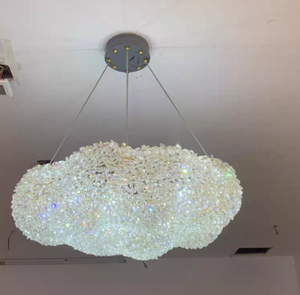 Lampadario a Sfera in Cristallo, Luci Decorative <span class=keywords><strong>per</strong></span> Soggiorno, Lampada a Sospensione Angora, Luce Pendente a Nuvola di Quarzo - Product Image 1