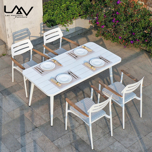 Meubles d'extérieur modernes, <span class=keywords><strong>table</strong></span> et chaise de <span class=keywords><strong>jardin</strong></span>, <span class=keywords><strong>couleur</strong></span> blanche, ensemble pour salle à manger, set moderne, livraison gratuite - Product Image 2