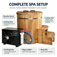 Baignoire en bois pour bain de glace avec refroidisseur d'eau |   Baignoire de plongeon froid pour la thérapie par l'eau froide, spa à domicile, salle de sport, bien-être et récupération
