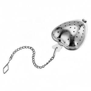 Infuseur à thé portable en forme de coeur en acier inoxydable 304 de Noël de voyage avec plateau d'égouttement en chaîne - Product Image 4
