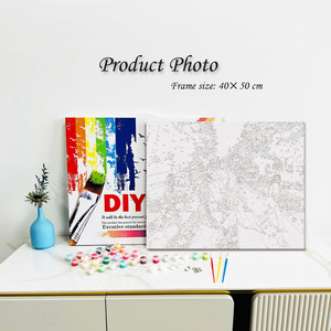 Artwork Decoration Painting by Numbers Street scenery Kit Home Custom <b>Canvas</b> Print Posters Paint by Numbers with <b>Frame</b> - Product Image 2
