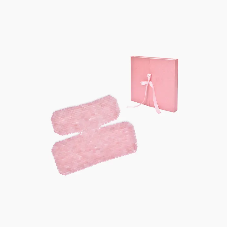 Pink Rose Quartz Jade Neck Shoulder Mask for Anti Neck Lines Beauty Massage Tool