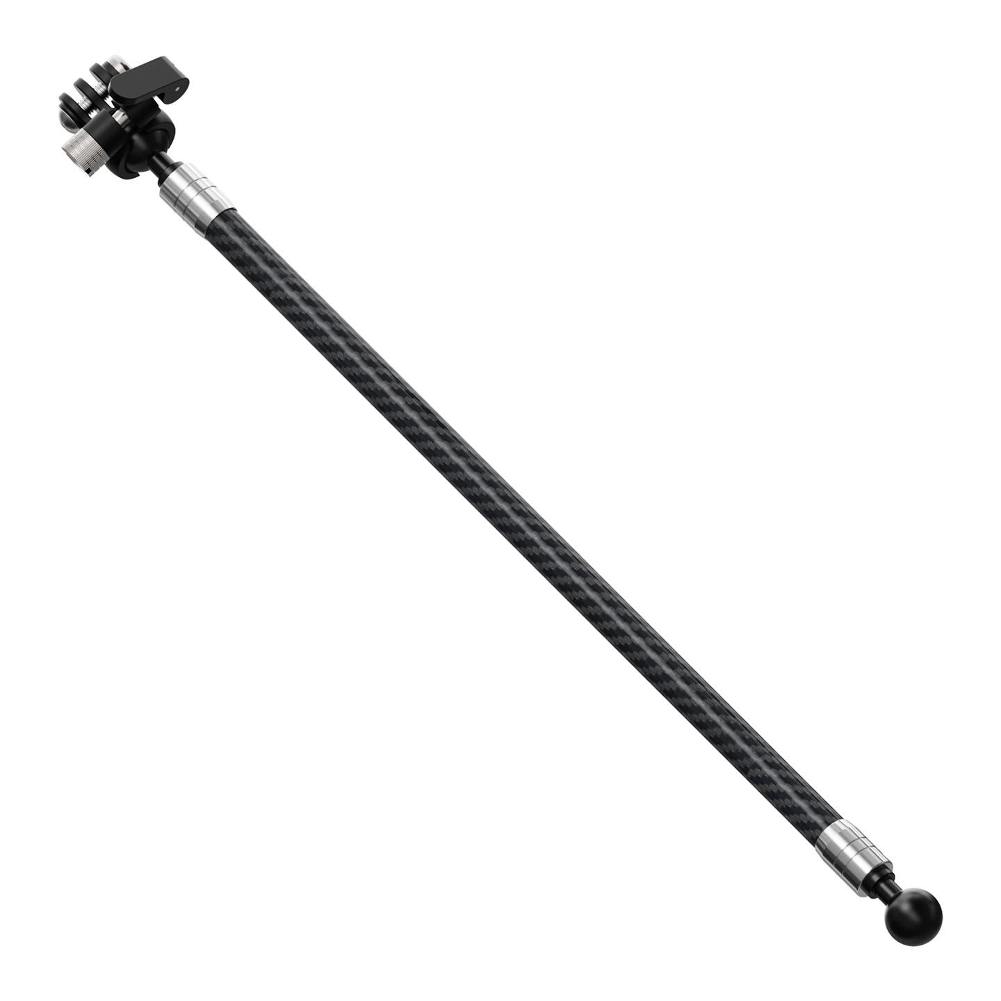 Ultralight Carbon Fiber Double Ball Head Extension Pole for DJI Insta Gopro Action Camera Motorcycle Riding Photography Stand