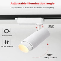 Système d'éclairage sur rail commercial moderne pour magasins, 7W/15W/20W/30W, éclairage sur rail LED COB dimmable et évolutif, montage en surface, 220V