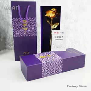Fleur artificielle à collectionner pour femmes, feuille d'or jaune, 24k, cadeau Unique pour petite amie ou femme, fausse fleur à la mode