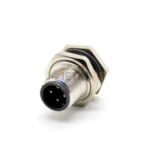 Panel Montajlı M12 Konnektör 4 Pin A Kodlu Erkek Düz PCB Bölme Jakı IP67 Sensör için - Product Image 1