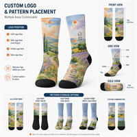 Chaussettes de sport personnalisées OEM sans couture, respirantes, à séchage rapide, absorbant la transpiration, résistantes aux déchirures, imprimées, chaussettes d'automne