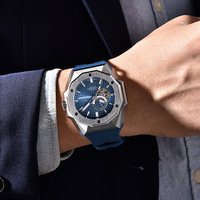 Reloj PAGANI YS010original para hombre, reloj mecánico completamente automático, luminoso, resistente al agua, esfera grande hueca, reloj para hombre de alta calidad