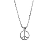 Collar de Acero Inoxidable con Símbolo de Paz Sin Guerra para Hombre, Elegante y Moderno, Ideal para Bodas