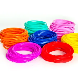 Silicone rubber band children's thin bracelet rainbow hair accessories silicone bracelet hair loop rubber band silicone bracelet