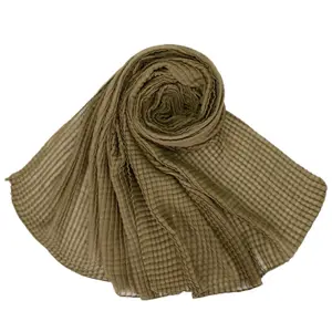 fashion muslim women wrinkle solid scarves pleated scarf cotton crinkle hijab crushed for women